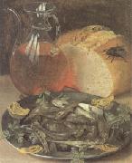 Still Life with Fish and a Flask of Wine (mk05) Georg Flegel
